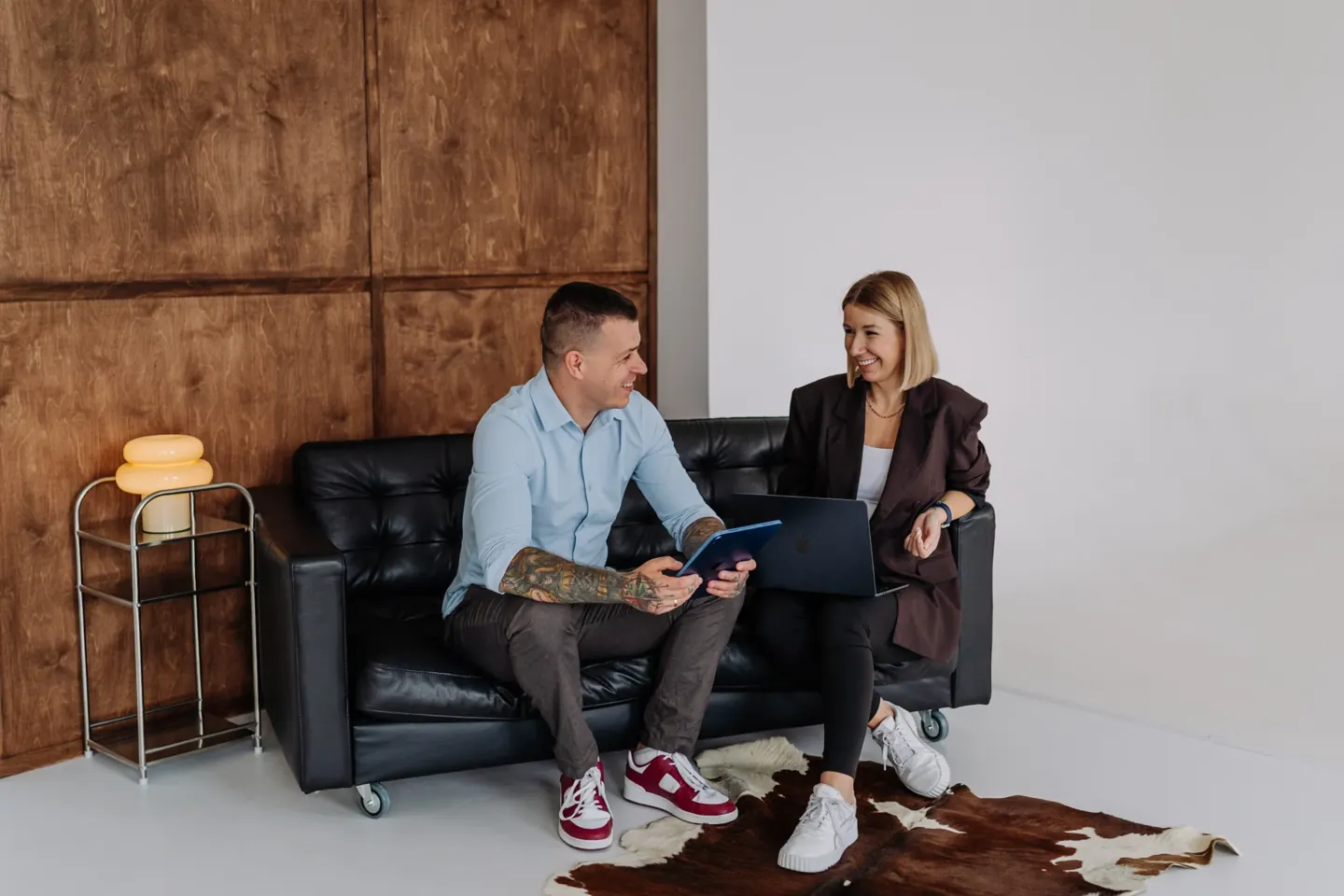 Magda Lelicka i Marcin Lelicki z Agencji Limon podczas rozmowy o marketingu